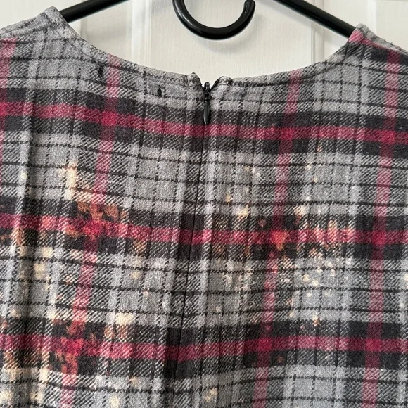 R13 Gothic Baby Doll Dress with Rings in Red/Blue Bleached Plaid M - Picture 6 of 10